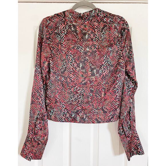 NICHOLAS PAGE SNAKESKIN SNAKE PRINT SATIN BLOUSE - Picture 7 of 7